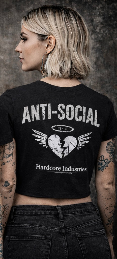 Hardcore Woman's Anti-Social Heart Baby Tee