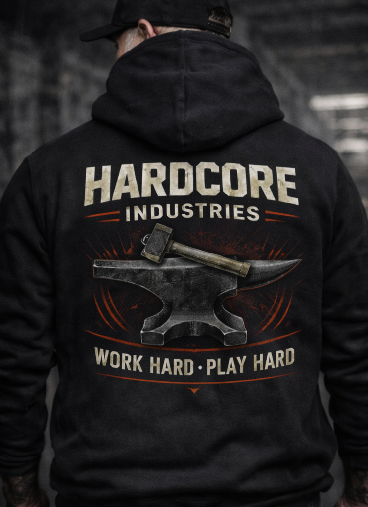 Hardcore "Work Hard, Play Hard Iron Worker" Hoodie