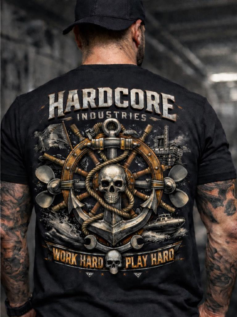 Hardcore "Work Hard, Play Hard Sailor" T-Shirt