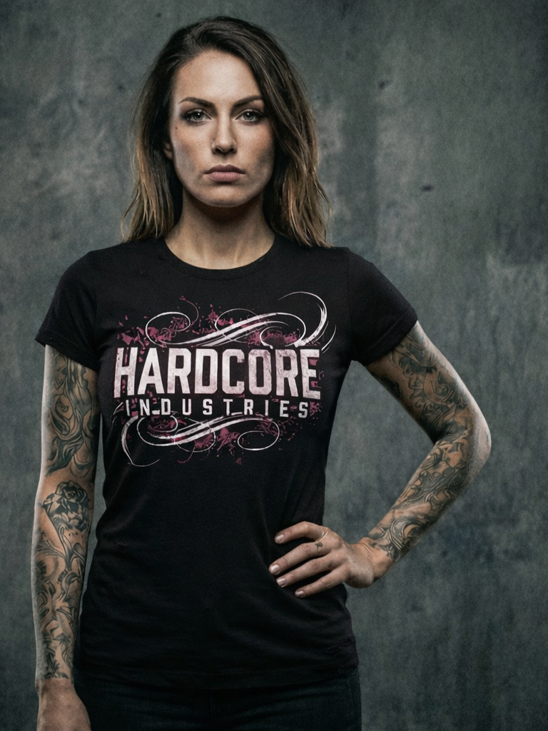 Hardcore "Work Hard Play Hard Collage" Women's Baby T